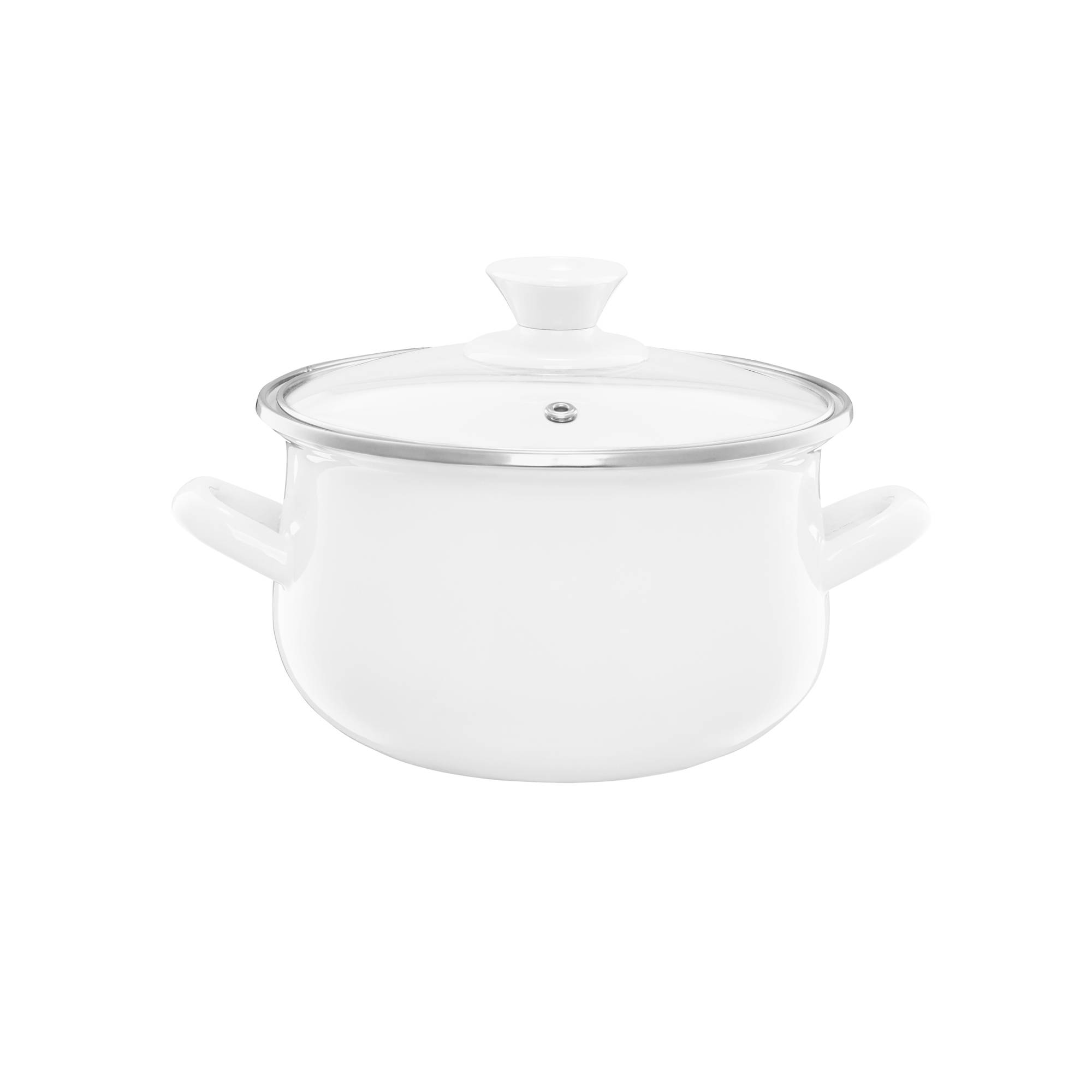 Emaille Topf mit Deckel Pyza Emalia Olkusz creme