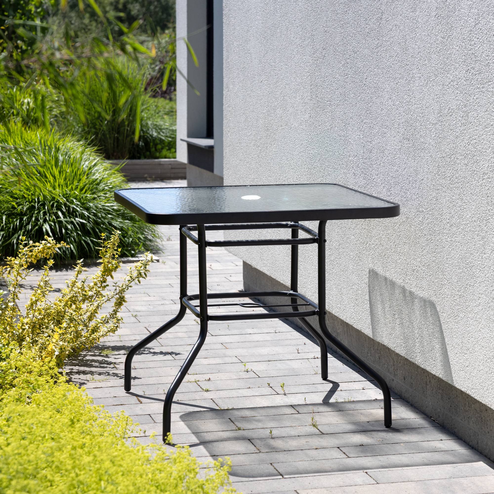 Gartentisch Bistro Patio Glasplatte
