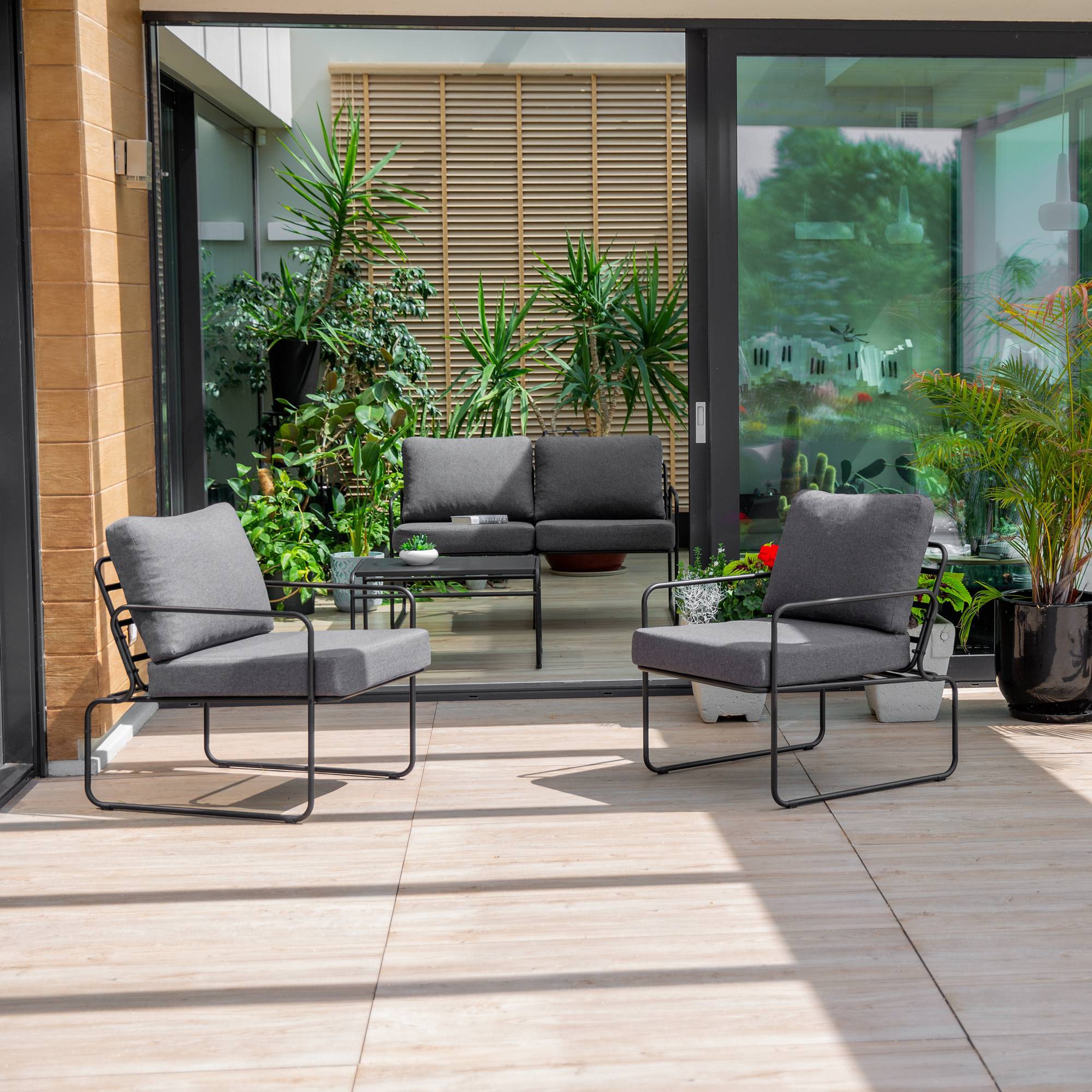 Ensemble de mobilier de jardin Nefryt PATIO gris