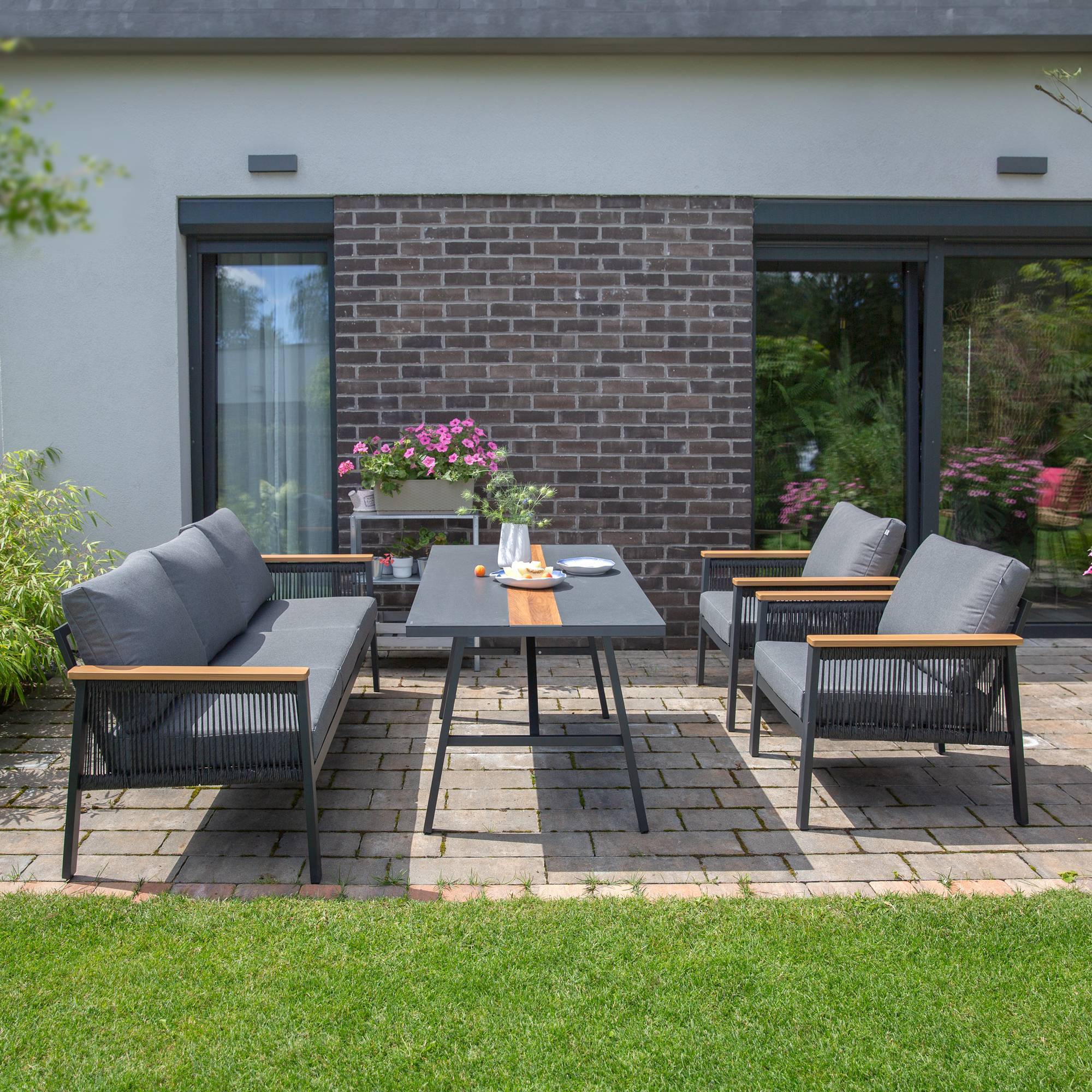 Ensemble de mobilier de jardin Ada anthracite PATIO Anthracite